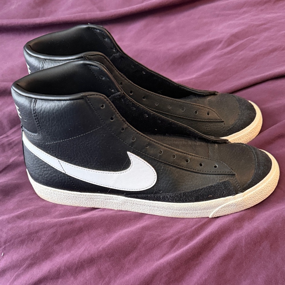 Nike Black High-Top Sneakers with White Swoosh